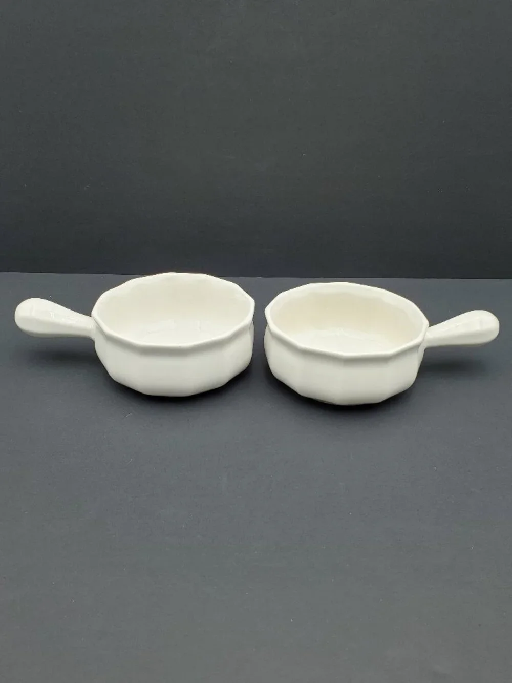 Pfaltzgraff Heritage White Onion Soup Bowls Handled Soup Chowder Chili Bowls